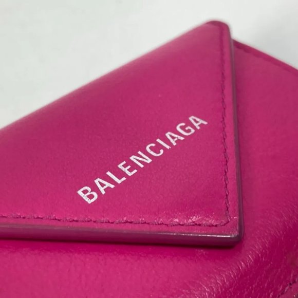 BALENCIAGA logo Paper mini Compact wallet Trifold - Picture 10 of 15